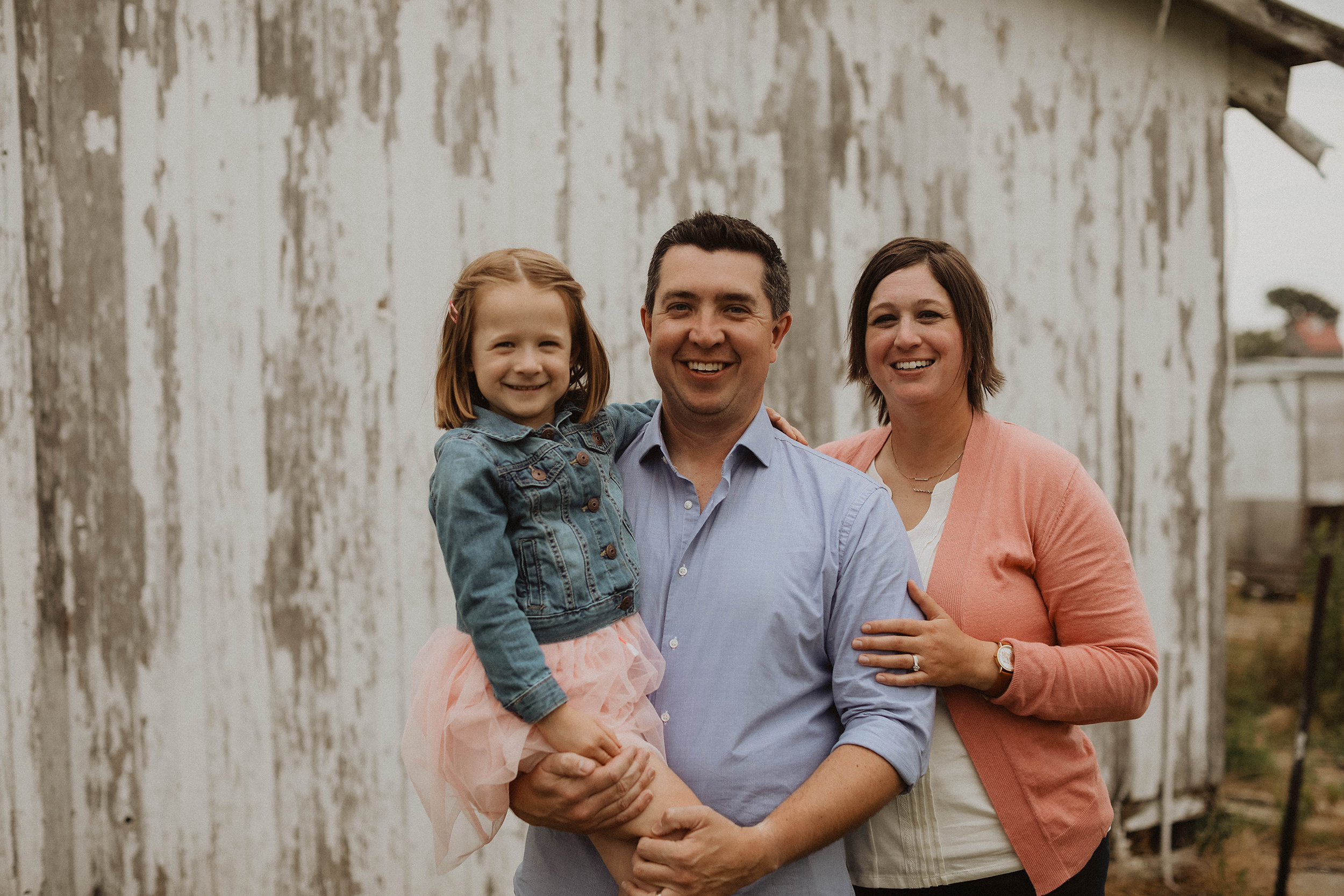 The Mason family: Brian with his wife, Laura, and daughter, Emily, in 2019.